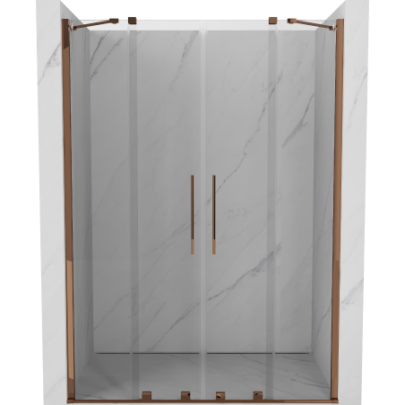 Mexen Velar Duo portes de douche coulissantes 160 cm, transparentes, or rose - 871-160-000-02-60