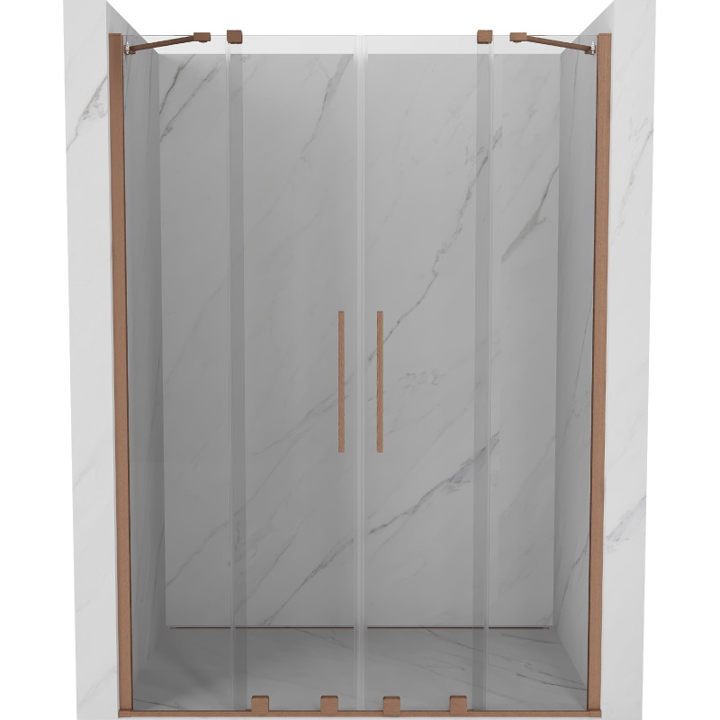 Mexen Velar Duo portes de douche coulissantes 140 cm, transparent, cuivre brossé - 871-140-000-02-65