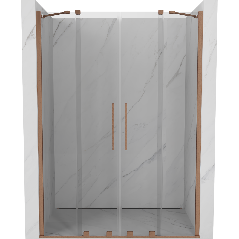 Mexen Velar Duo portes de douche coulissantes 160 cm, transparent, cuivre brossé - 871-160-000-02-65