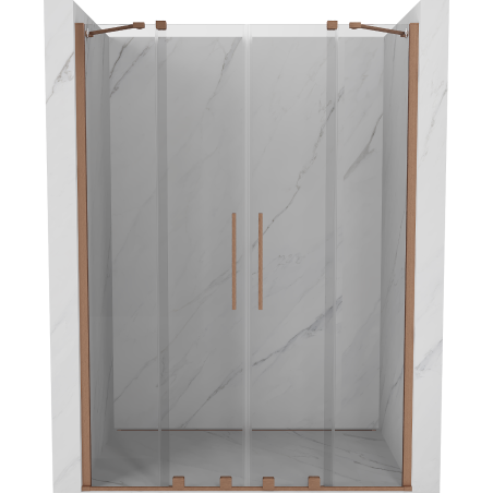 Mexen Velar Porte de douche coulissante duo 160 cm, transparent, cuivre brossé - 871-160-000-02-65