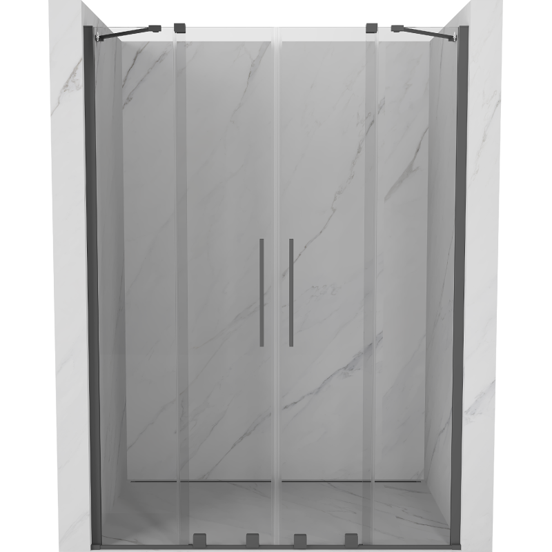 Mexen Velar Duo porte de douche coulissante 140 cm, transparent, gris canon brossé - 871-140-000-02-66
