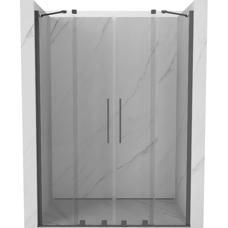 Mexen Velar Duo porte de douche coulissante 150 cm, transparent, gris canon brossé - 871-150-000-02-66