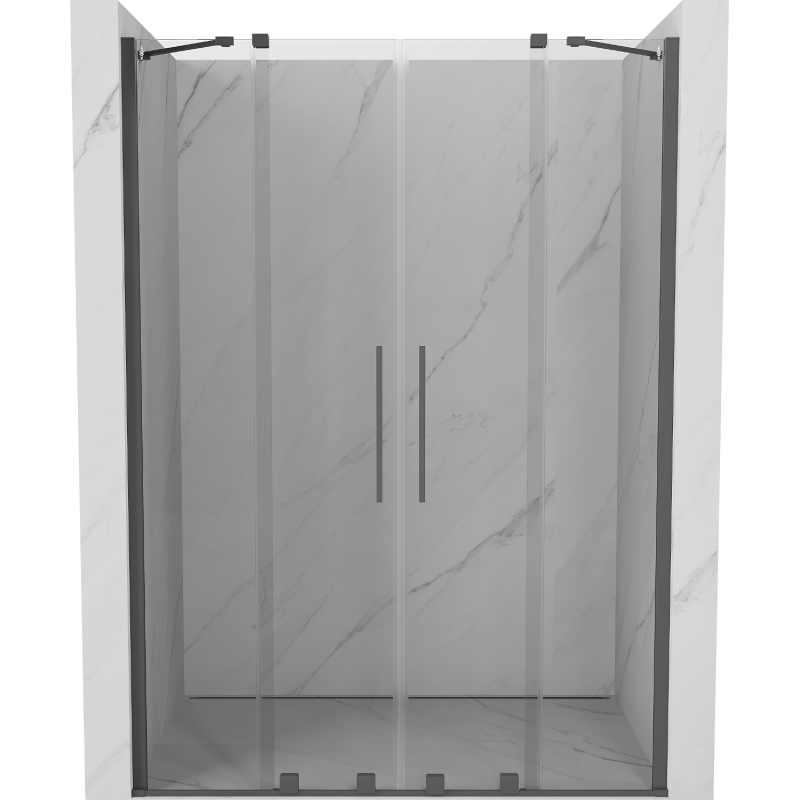 Mexen Velar Duo portes de douche coulissantes 150 cm, transparentes, gris canon brossé - 871-150-000-02-66