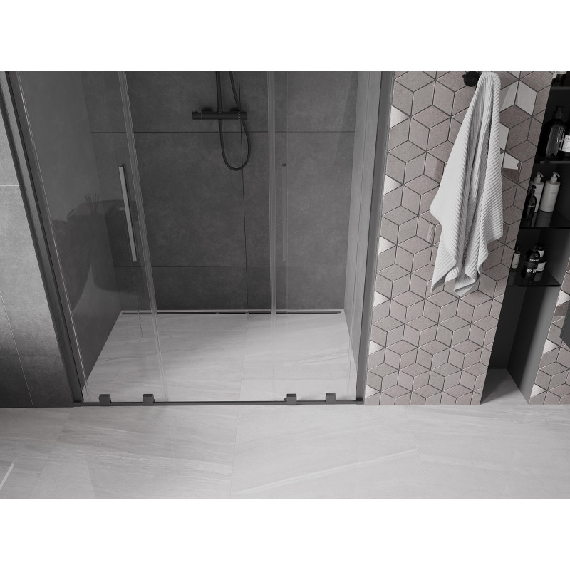Mexen Velar Duo portes de douche coulissantes 150 cm, transparentes, gris canon brossé - 871-150-000-02-66