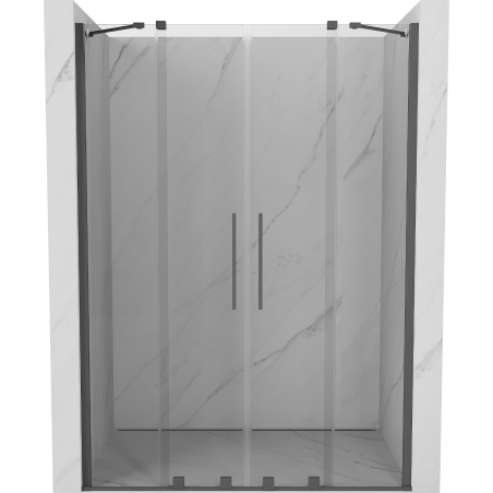 Mexen Velar Duo portes de douche coulissantes 160 cm, transparentes, gris gun brossé - 871-160-000-02-66