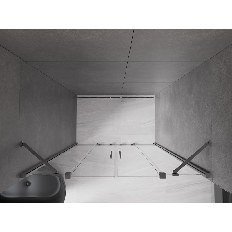 Mexen Velar Duo portes de douche coulissantes 160 cm, transparentes, gris gun brossé - 871-160-000-02-66