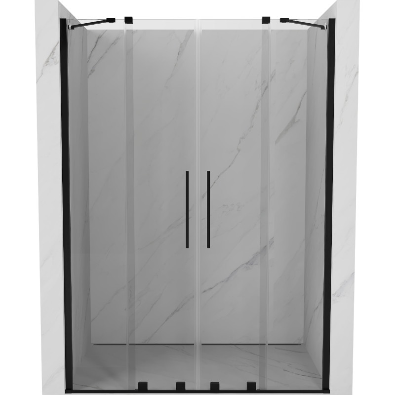 Mexen Velar Duo portes de douche coulissantes 140 cm, transparentes, noires - 871-140-000-02-70