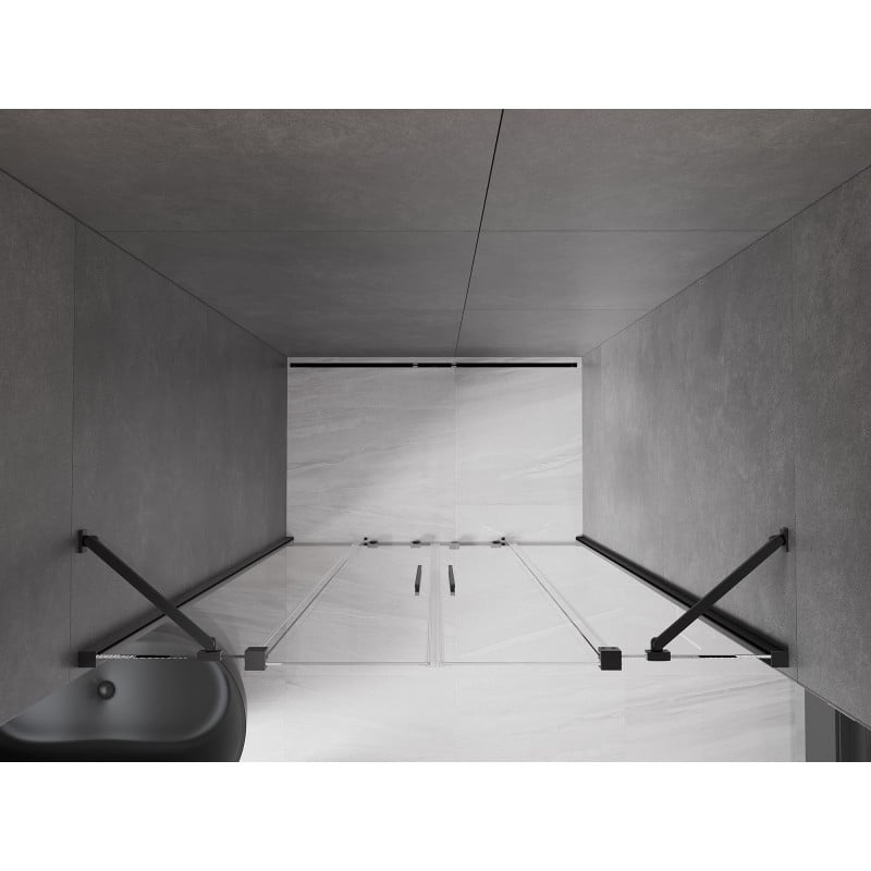 Mexen Velar Duo porte de douche coulissante 140 cm, transparent, noir - 871-140-000-02-70
