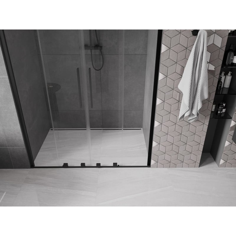 Mexen Velar Duo porte de douche coulissante 150 cm, transparent, noir - 871-150-000-02-70