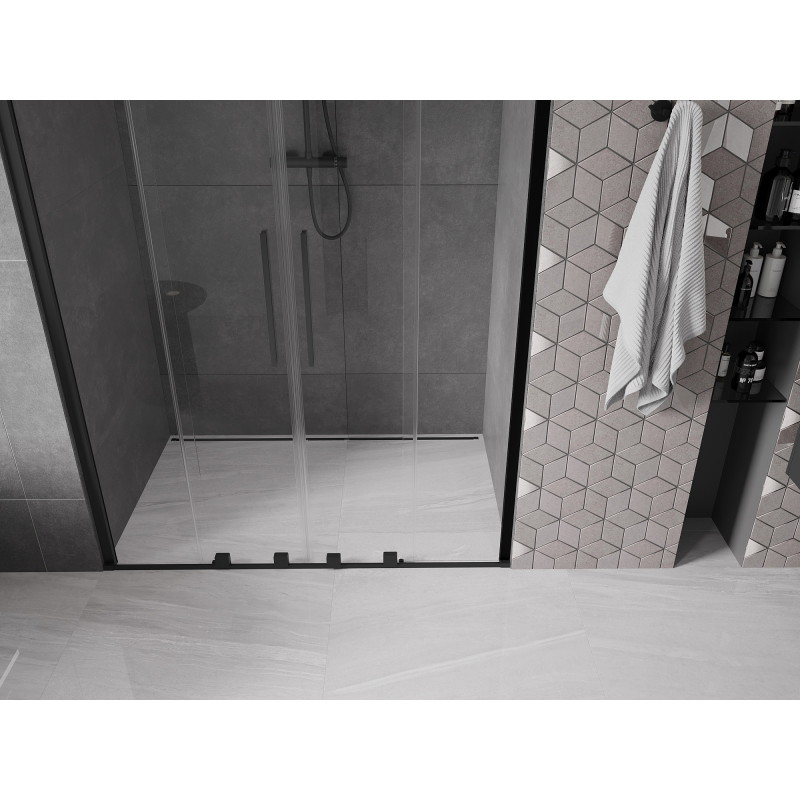 Mexen Velar Duo portes de douche coulissantes 150 cm, transparentes, noires - 871-150-000-02-70
