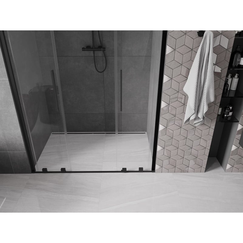 Mexen Velar Duo porte de douche coulissante 150 cm, transparent, noir - 871-150-000-02-70