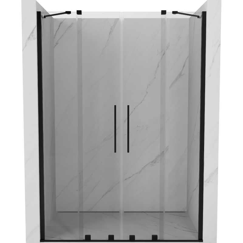 Mexen Velar Duo porte de douche coulissante 160 cm, transparent, noir - 871-160-000-02-70