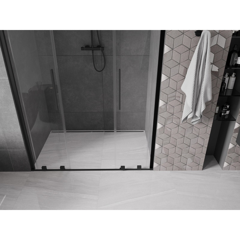 Mexen Velar Duo portes de douche coulissantes 160 cm, transparentes, noires - 871-160-000-02-70