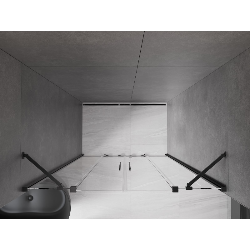 Mexen Velar Duo porte de douche coulissante 160 cm, transparent, noir - 871-160-000-02-70