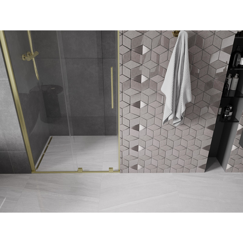 Mexen Velar porte de douche coulissante 100 cm, transparent, or brossé - 871-100-000-01-55
