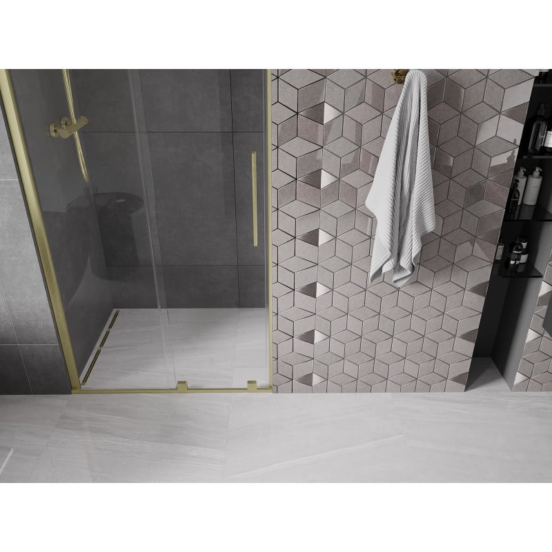 Mexen Velar porte de douche coulissante 120 cm, transparent, or brossé - 871-120-000-01-55