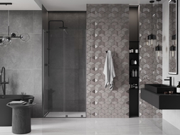 Mexen Velar portes de douche coulissantes 90 cm, transparent, gris canon brossé - 871-090-000-01-66