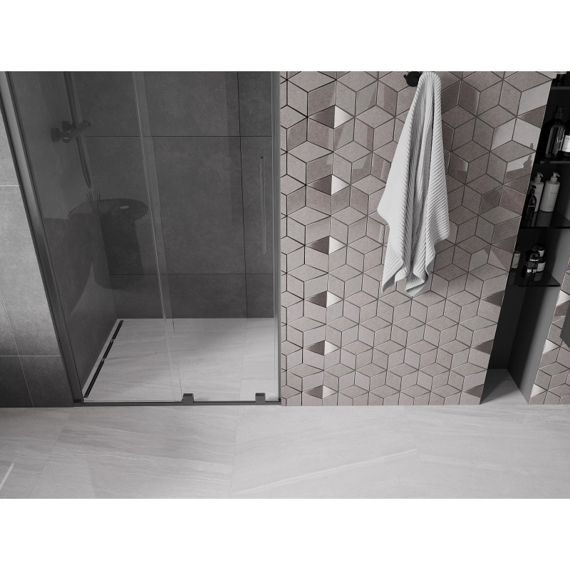 Mexen Velar porte de douche coulissante 100 cm, transparent, gris canon brossé - 871-100-000-01-66