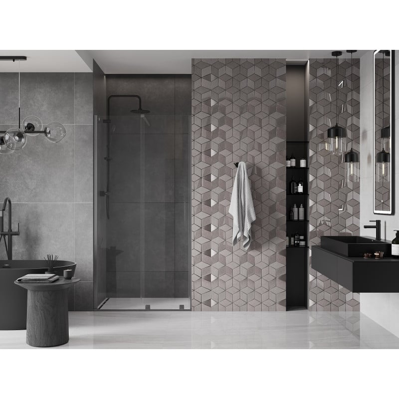 Mexen Velar portes de douche coulissantes 120 cm, transparent, gris canon brossé - 871-120-000-01-66