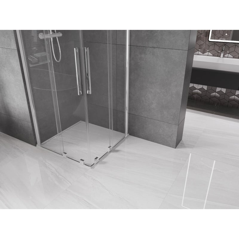 Mexen Velar Duo cabine de douche coulissante 80 x 80 cm, transparent, chrome - 871-080-080-02-01