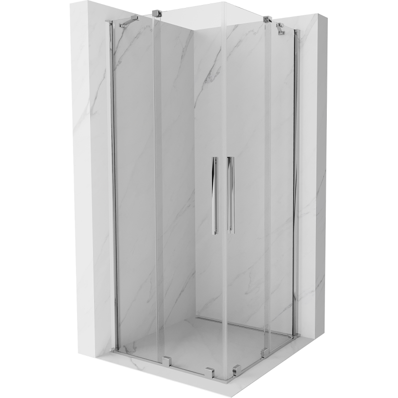 Mexen Velar Duo cabine de douche coulissante 80 x 80 cm, transparent, chromé - 871-080-080-02-01