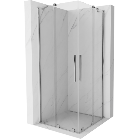 Mexen Velar Duo cabine de douche coulissante 100 x 100 cm, transparent, chromé - 871-100-100-02-01