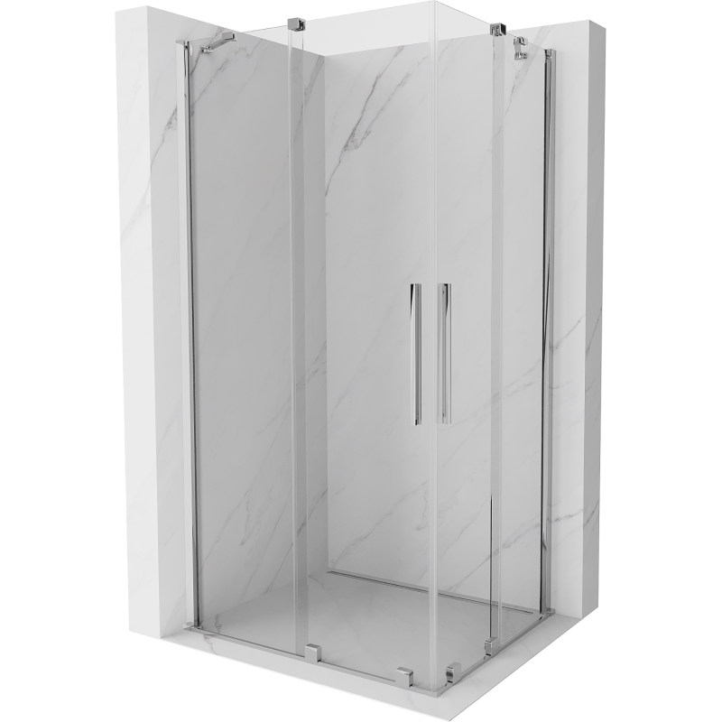 Mexen Velar Duo cabine de douche coulissante 90 x 80 cm, transparent, chromé - 871-090-080-02-01