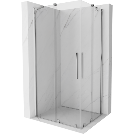 Mexen Velar Duo cabine de douche coulissante 90 x 80 cm, transparent, chromé - 871-090-080-02-01