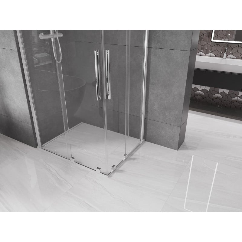 Mexen Velar Duo cabine de douche coulissante 90 x 80 cm, transparent, chrome - 871-090-080-02-01