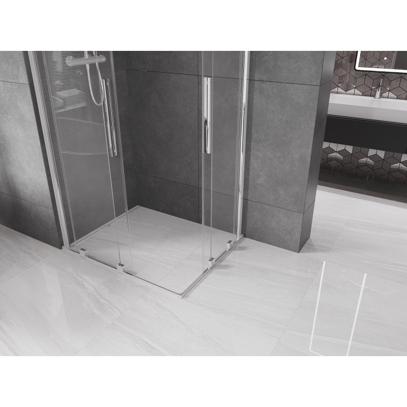 Mexen Velar Duo cabine de douche coulissante 100 x 90 cm, transparente, chrome - 871-100-090-02-01