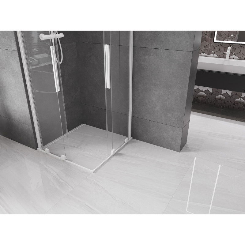 Mexen Velar Cabine de douche coulissante Duo 80 x 80 cm, transparent, blanche - 871-080-080-02-20