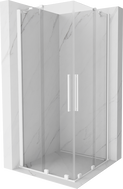 Mexen Velar Duo cabine de douche coulissante 100 x 100 cm, transparente, blanche - 871-100-100-02-20