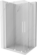 Mexen Velar Duo cabine de douche coulissante 90 x 80 cm, transparente, blanche - 871-090-080-02-20