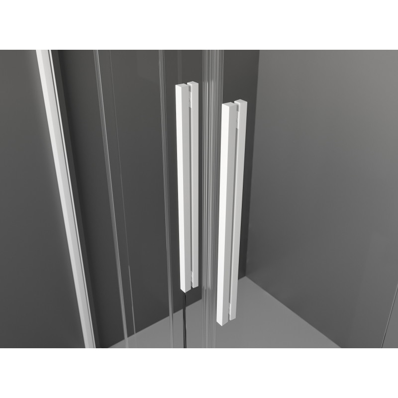 Mexen Velar Duo cabine de douche coulissante 100 x 90 cm, transparent, blanche - 871-100-090-02-20
