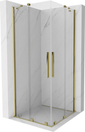 Mexen Velar Duo cabine de douche coulissante 80 x 80 cm, transparente, or - 871-080-080-02-50