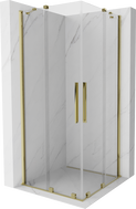 Mexen Velar Duo cabine de douche coulissante 90 x 90 cm, transparente, dorée - 871-090-090-02-50