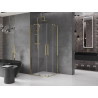 Mexen Velar Duo cabine de douche coulissante 90 x 90 cm, transparente, dorée - 871-090-090-02-50