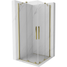 Mexen Velar Duo cabine de douche coulissante 100 x 100 cm, transparent, dorée - 871-100-100-02-50