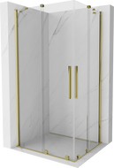 Mexen Velar Duo cabine de douche coulissante 90 x 80 cm, transparent, dorée - 871-090-080-02-50