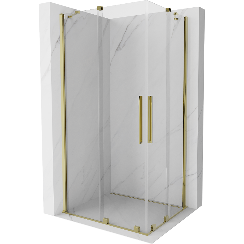Mexen Velar Duo cabine de douche coulissante 100 x 90 cm, transparent, doré - 871-100-090-02-50