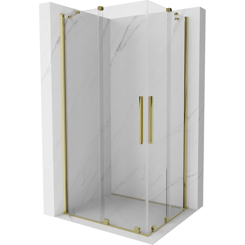 Mexen Velar Duo cabine de douche coulissante 100 x 90 cm, transparent, or - 871-100-090-02-50