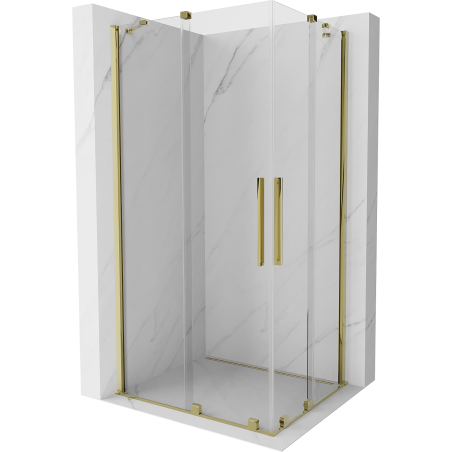 Mexen Velar Duo cabine de douche coulissante 100 x 90 cm, transparente, or - 871-100-090-02-50