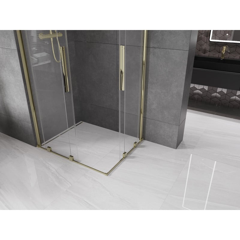 Mexen Velar Duo cabine de douche coulissante 100 x 90 cm, transparente, or - 871-100-090-02-50