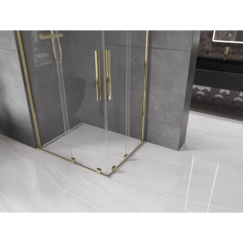 Mexen Velar Duo cabine de douche coulissante 100 x 90 cm, transparent, or - 871-100-090-02-50