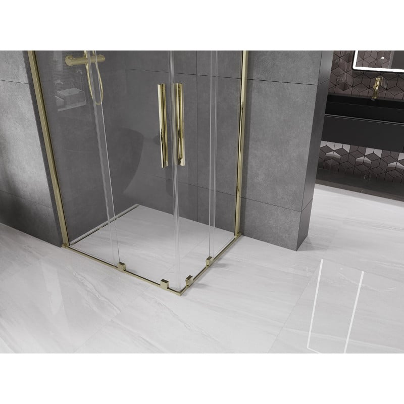 Mexen Velar Duo cabine de douche coulissante 100 x 90 cm, transparente, or - 871-100-090-02-50