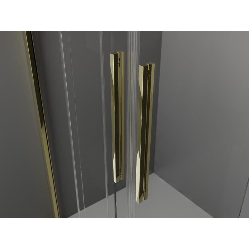 Mexen Velar Duo cabine de douche coulissante 100 x 90 cm, transparente, or - 871-100-090-02-50