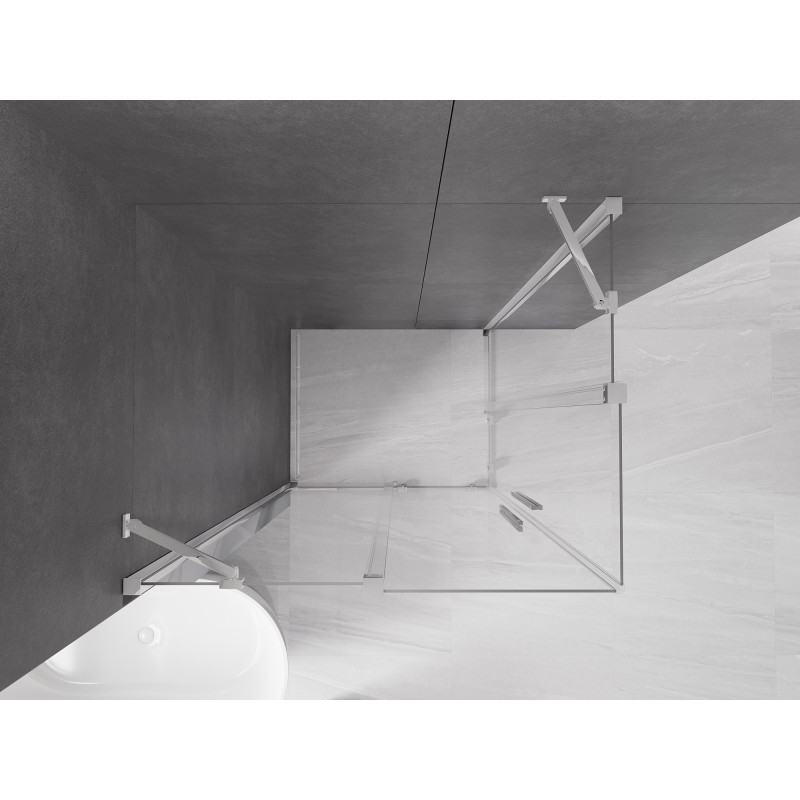 Mexen Velar Duo cabine de douche coulissante 100 x 90 cm, transparent, chrome - 871-100-090-02-01