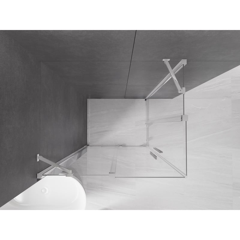Mexen Velar Duo cabine de douche coulissante 100 x 90 cm, transparente, chrome - 871-100-090-02-01