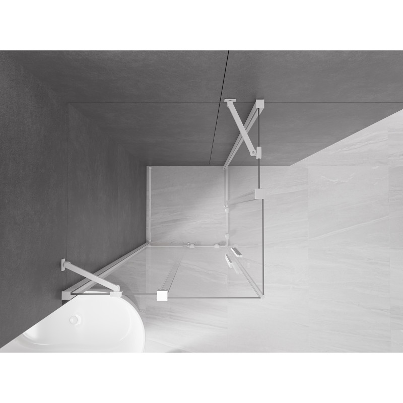 Mexen Velar Duo cabine de douche coulissante 100 x 100 cm, transparent, blanc - 871-100-100-02-20
