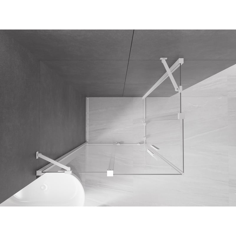Mexen Velar Duo cabine de douche coulissante 100 x 90 cm, transparent, blanc - 871-100-090-02-20